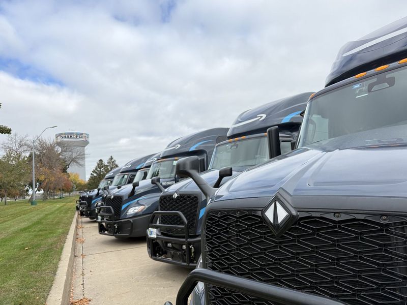 Front grille of a new truck in the Sable Freight fleet